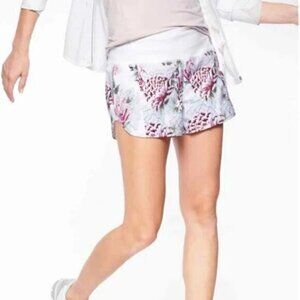 Athleta Run Free Printed Pull On Lined Running Shorts S Garden Party 351663